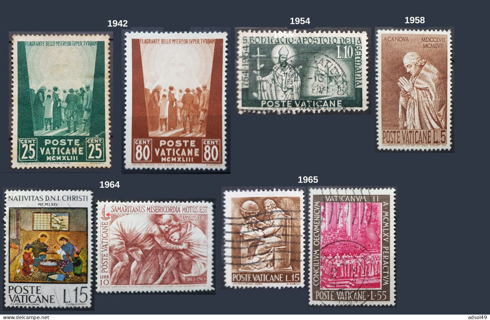 Poste Vaticane 1942 à 2000 - Lot De 13 Timbres Oblitérés - Serie Di 13 Francoboli Usati - Used Stamps