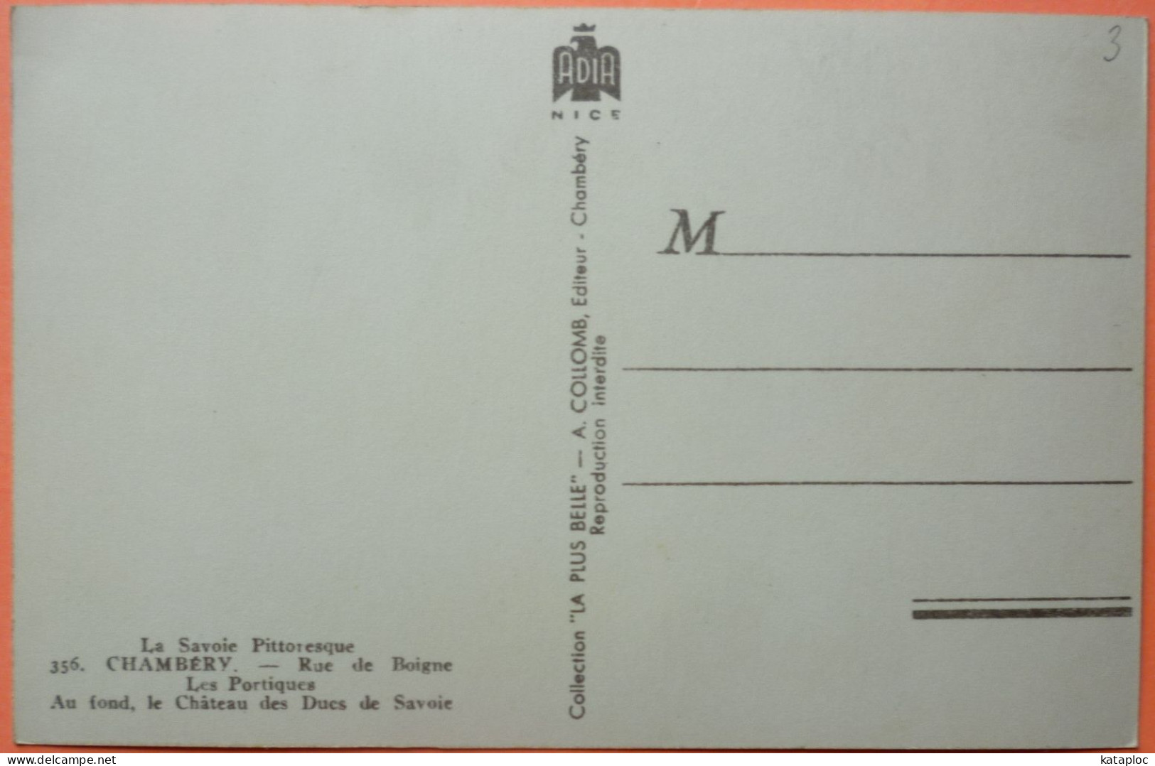 CARTE CHAMBERY - 73 - RUE DE BOIGNE - LES PORTIQUES -SCAN RECTO/VERSO - 7 - Chambery