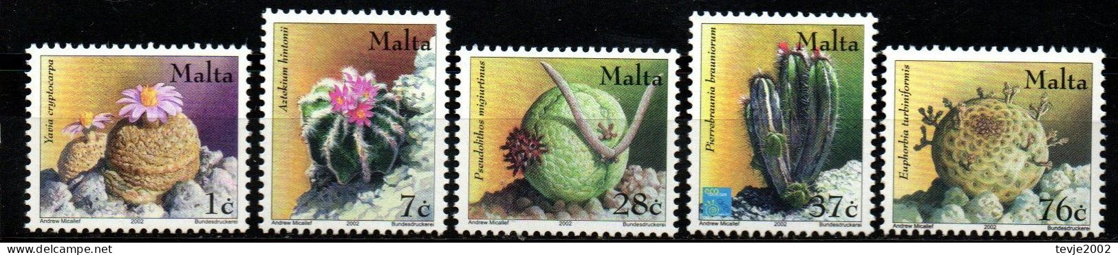 Malta 2002 - Mi.Nr. 1238 - 1242 - Postfrisch MNH - Sukkulenten Kakteen Cacti - Sukkulenten