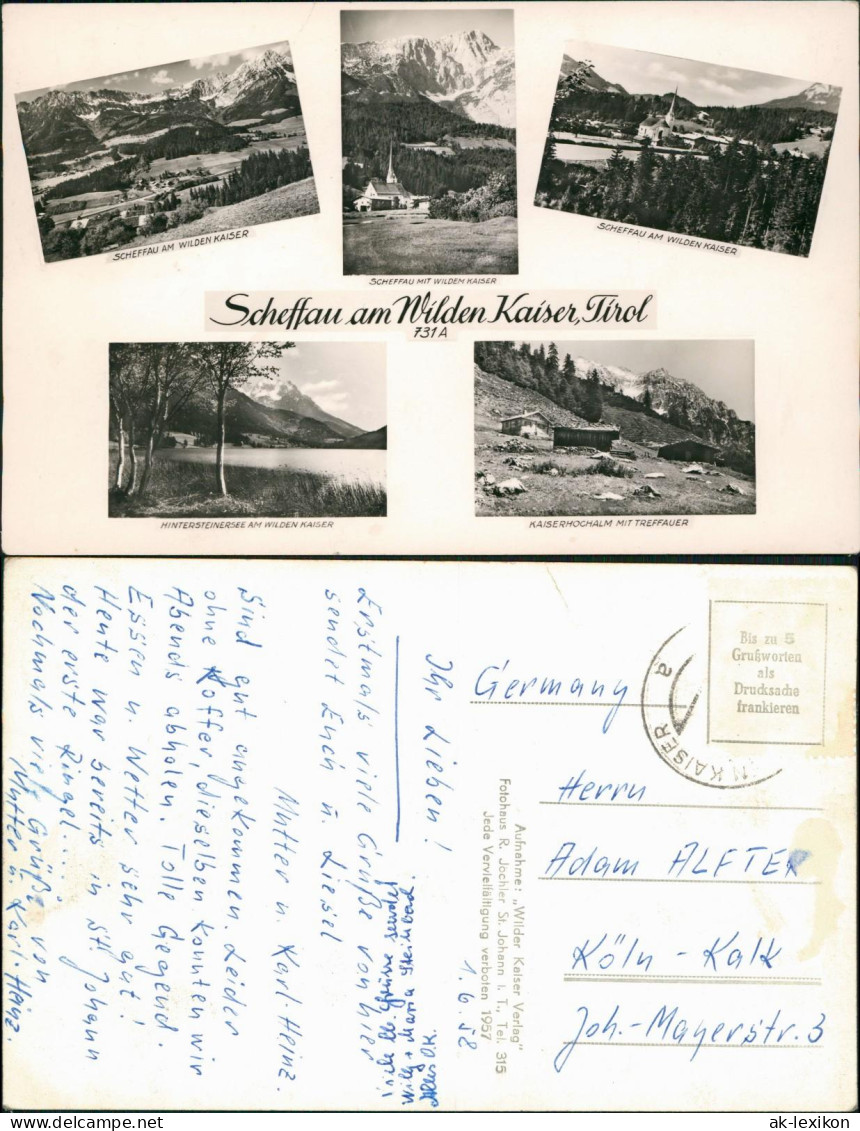 Scheffau Am Wilden Kaiser Mehrbildkarte Mit Umland- Und Ortsansichten 1958/1957 - Other & Unclassified