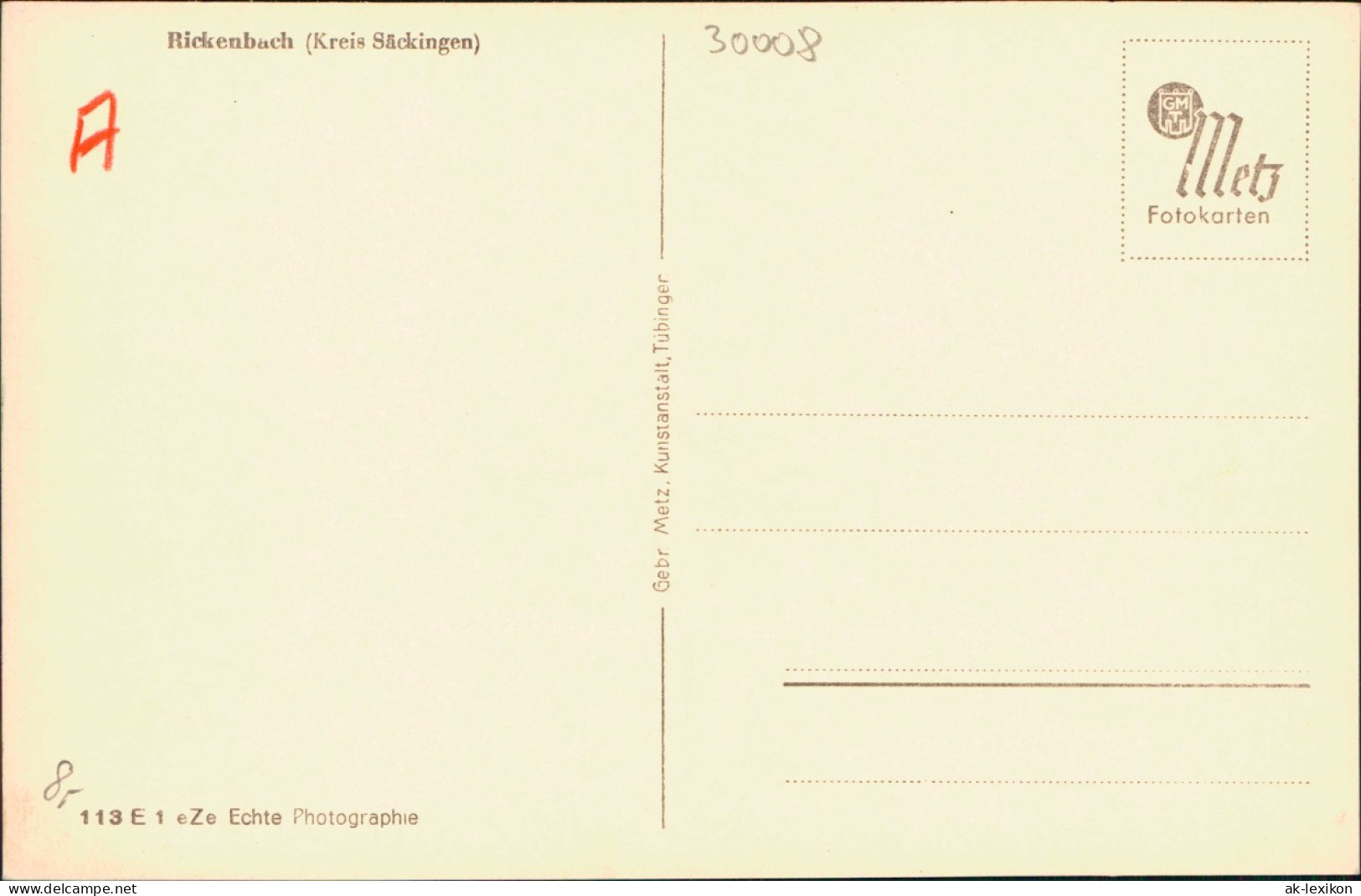 Ansichtskarte Rickenbach Stadtpartie An Der Kirche 1937 - Autres & Non Classés