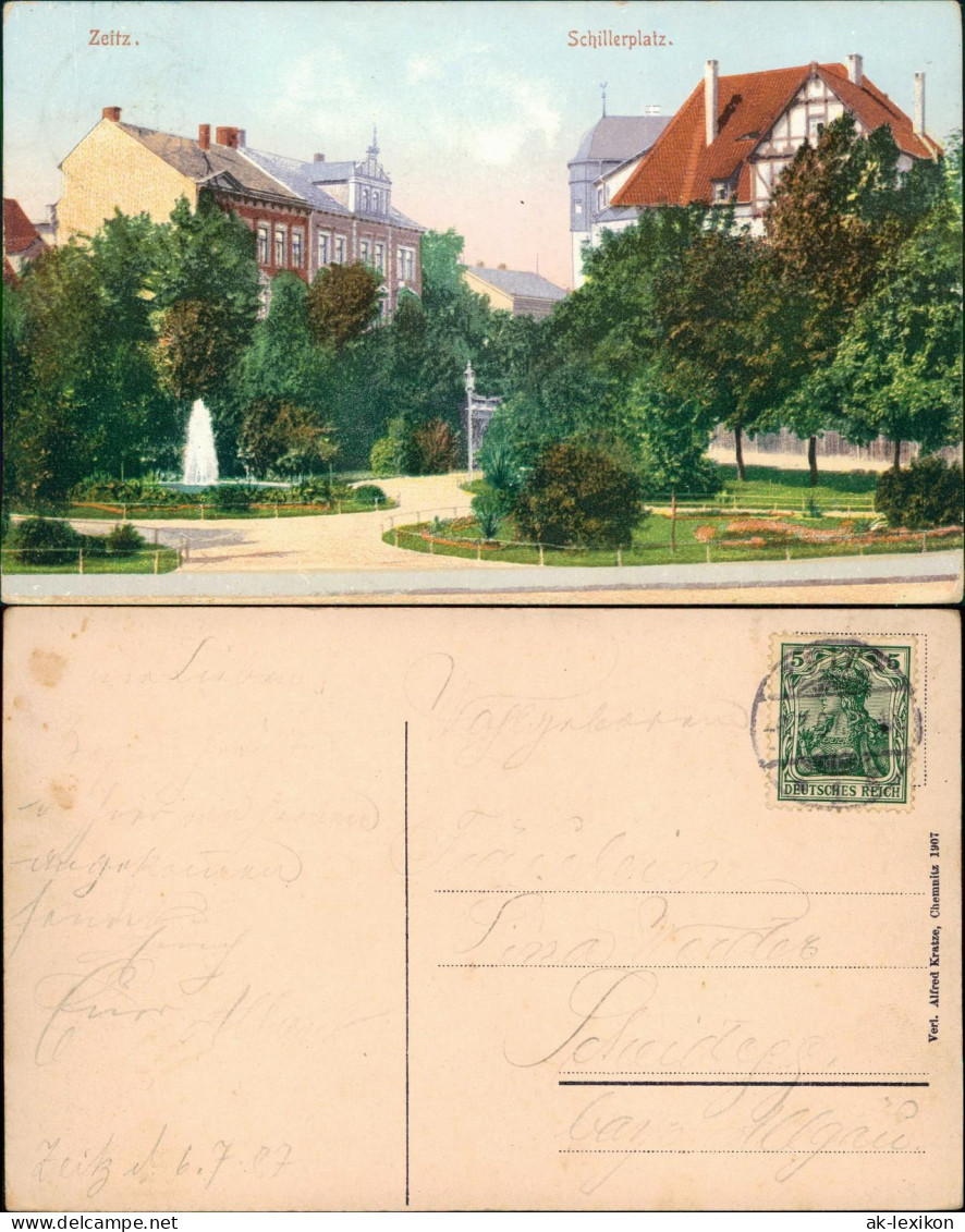 Ansichtskarte Zeitz Schillerplatz. 1913 - Autres & Non Classés