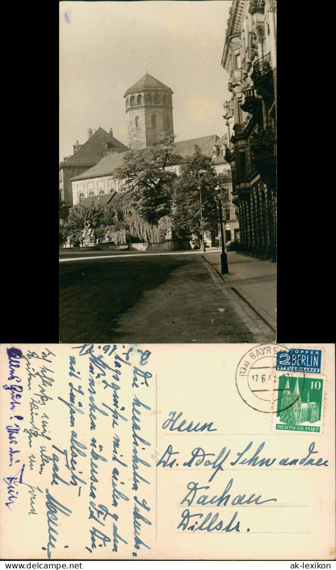 Foto Bayreuth Straßenpartie, Altes Schloß 1949 Privatfoto  Gel. Notopfer Berlin - Bayreuth