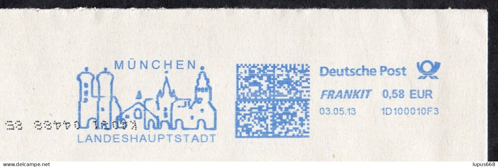 BRD 2013 Brief/ Letter, Absenderfreistempel  80466 München,Torturm Am Alten Rathaus, Frauenkirche, Kirche St. Peter - Franking Machines (EMA)