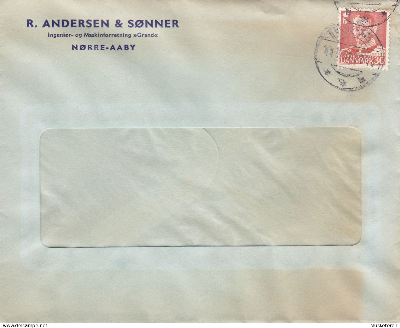 Denmark R. ANDERSEN & SØNNER Ingeniør- Og Maskinforretning 'GRAND' Brotype NØRRE-AABY 1952 Cover Brief Lettre - Storia Postale