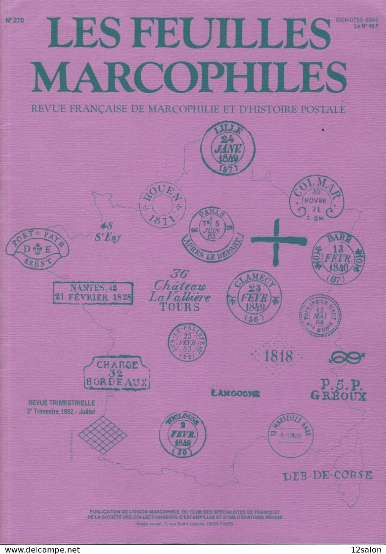 LES FEUILLES MARCOPHILES  Scan Sommaire N° 270 - Französisch