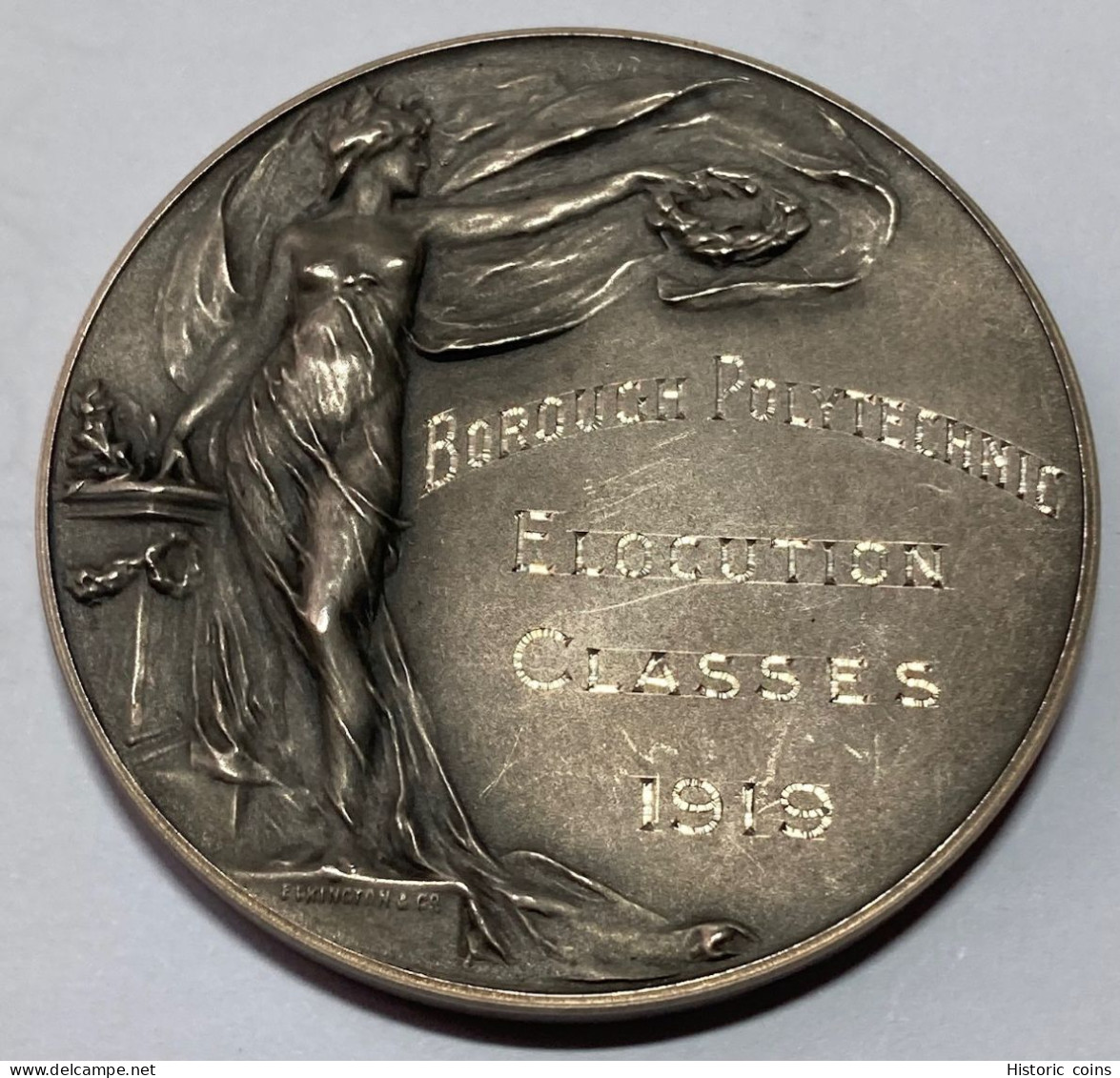 1919 WWI-era Silver Award Medal MACDONALD HASTINGS BOROUGH POLYTECHNIC - Firma's