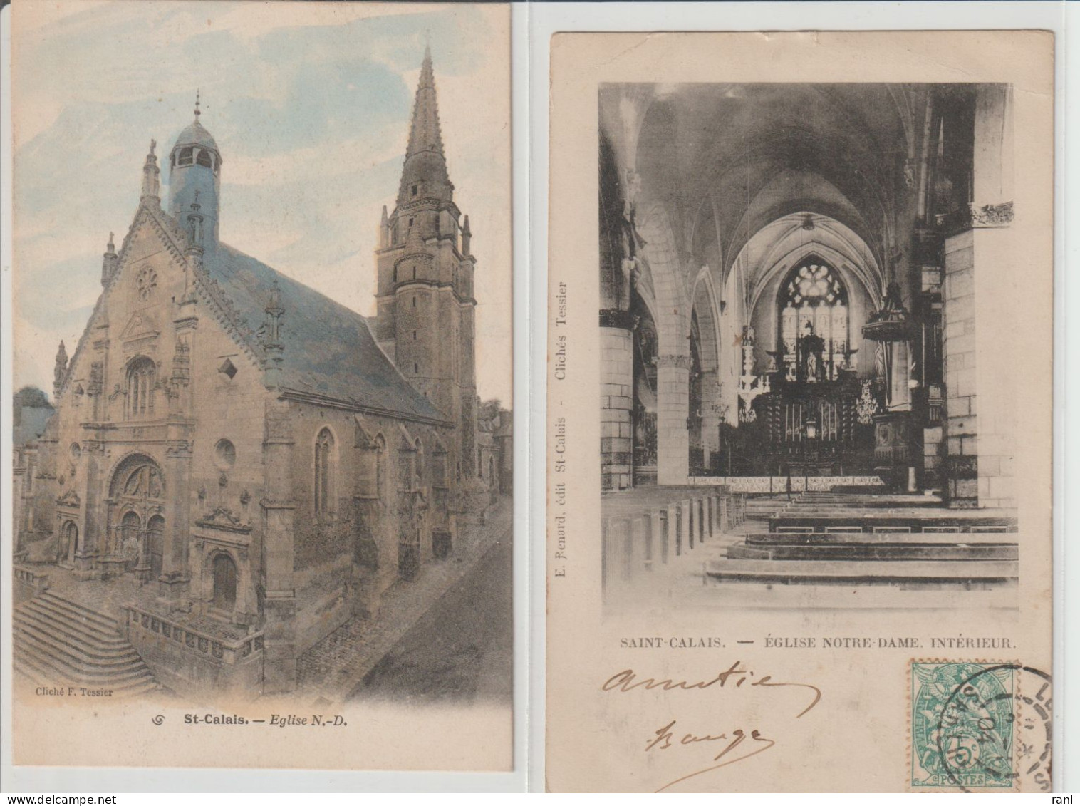 72-Sarthe-Saint Calais ( Lot De 10 Cartes De L'église ,( Toutes Différentes ) Plusieurs éditeurs .précurseurs. - Saint Calais