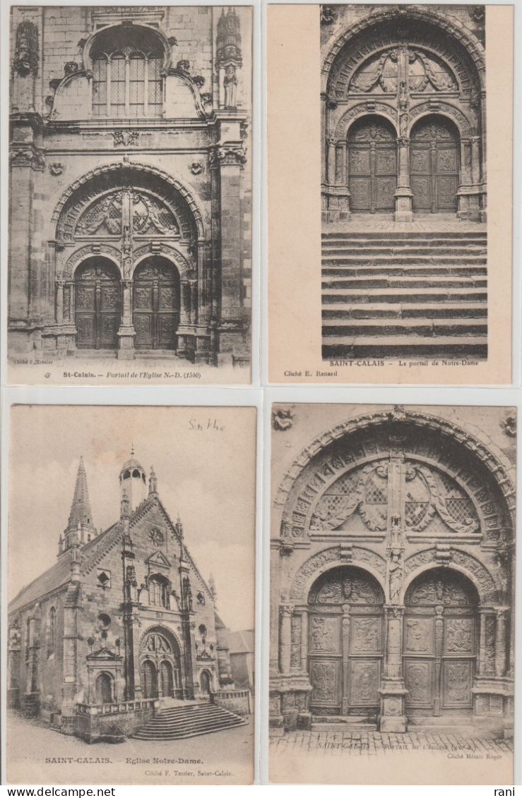 72-Sarthe-Saint Calais ( Lot De 10 Cartes De L'église ,( Toutes Différentes ) Plusieurs éditeurs .précurseurs. - Saint Calais