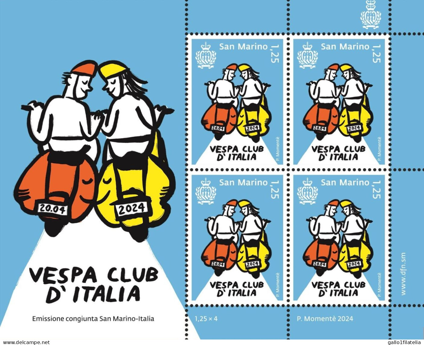 2024 - SAN MARINO - VESPA CLUB D'ITALIA / VESPA CLUB OF ITALY - CONGIUNTA / JOINT ISSUE WITH ITALY. MNH - Gemeinschaftsausgaben