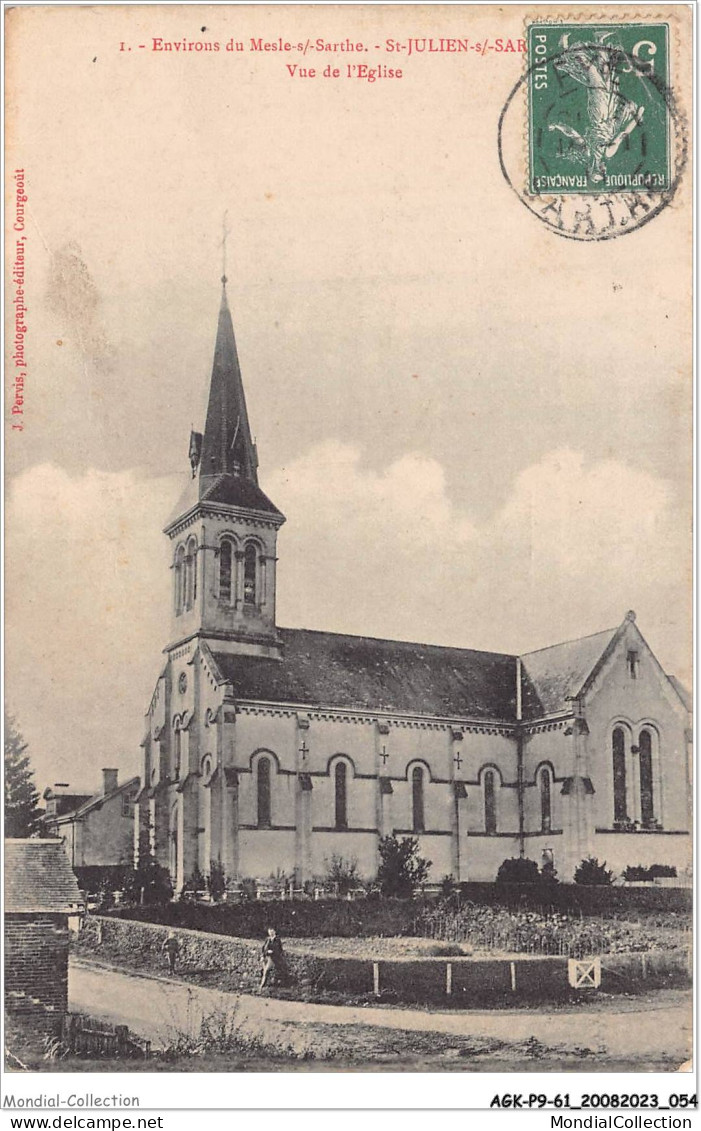 AGKP9-0761-61 - Environs Du MESLE SUR SARTHE   - ST JULIEN SARTHE - Vue De L'église  - Le Mêle-sur-Sarthe