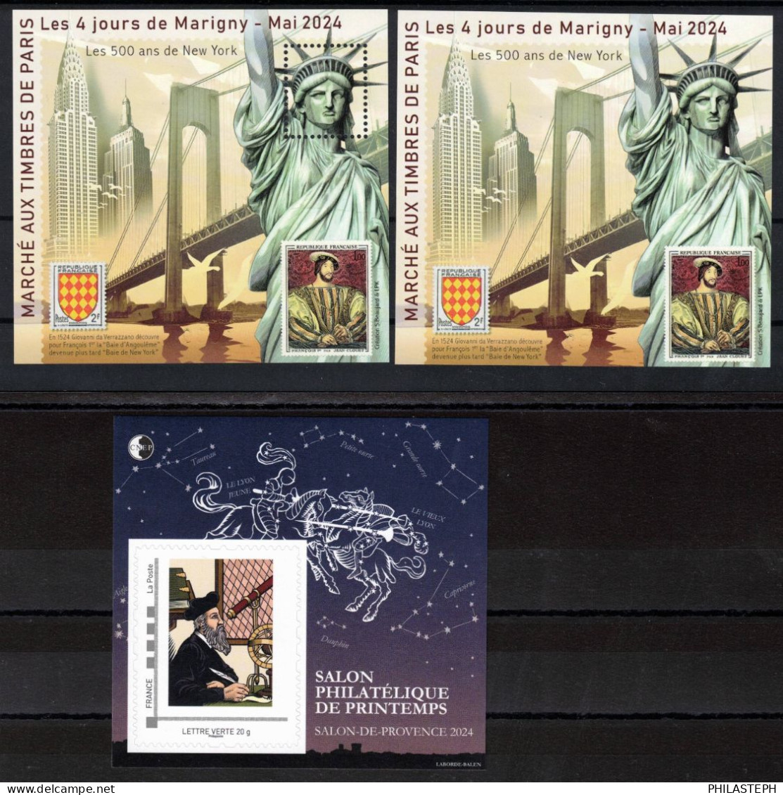 2024 CNEP 95 Salon De Provence 2024 - Nostradamus + BLOC CARRE MARIGNY - Paire D/ND  500 Ans  New-York ** - Unused Stamps