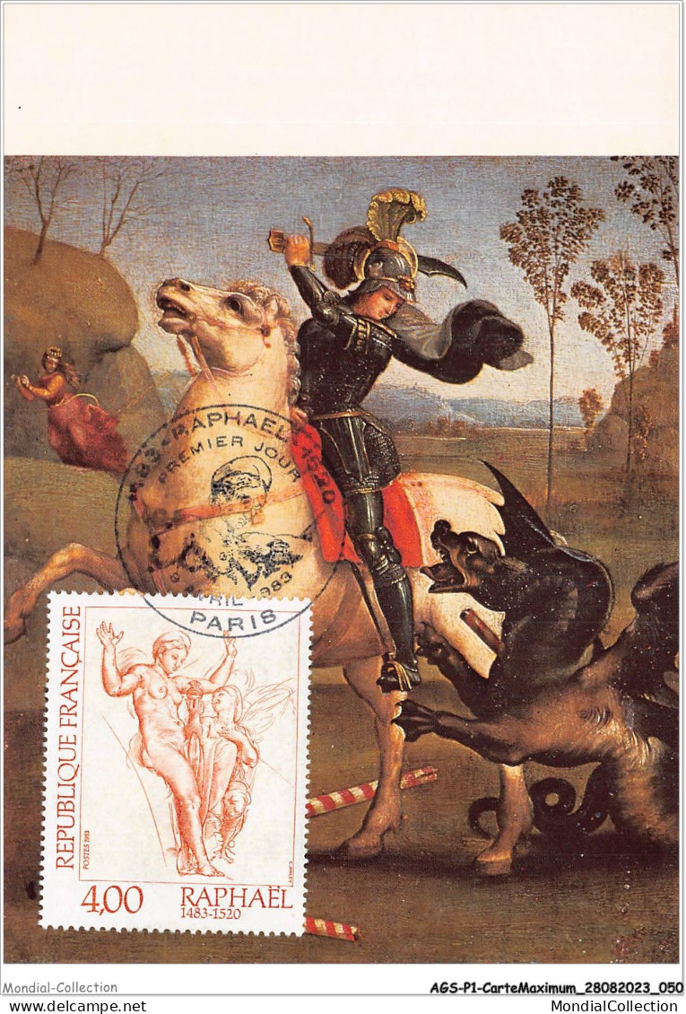 AGSP1-0026-CARTE MAXIMUM - PARIS 1983 - RAPHAEL 1483-1520 - 1980-1989