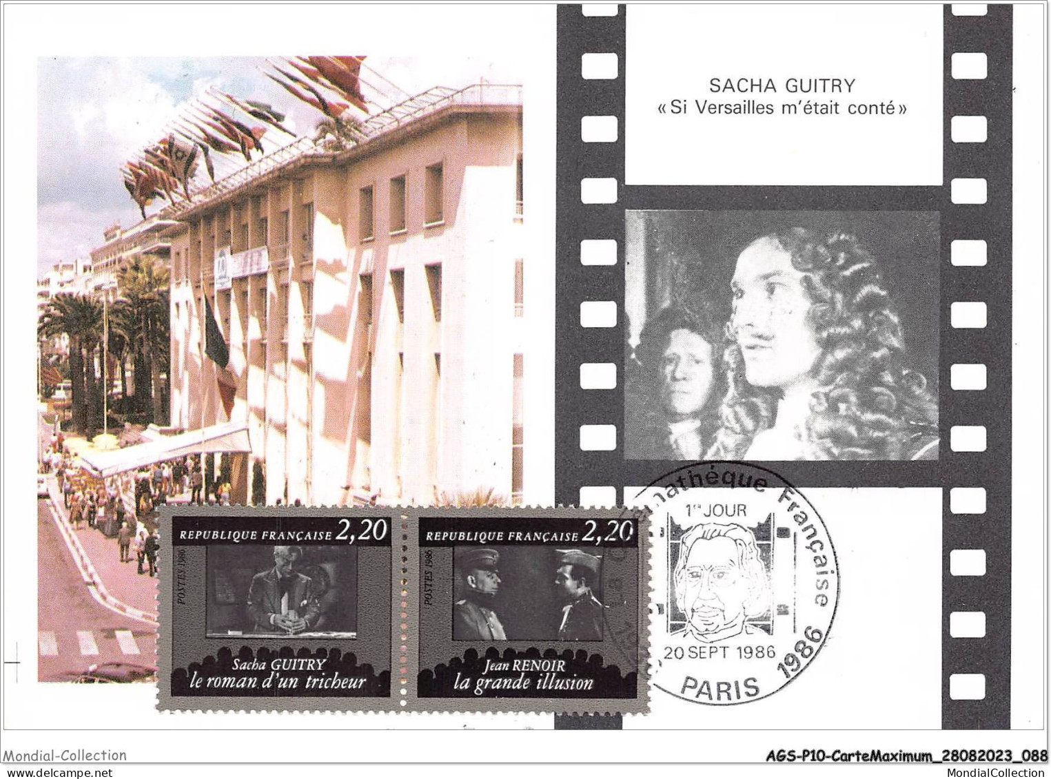 AGSP10-0651-CARTE MAXIMUM - PARIS 1986 - Cinemateque Francaise - SACHA GUITRY - Si Versailles M'etais Conte - 1980-1989