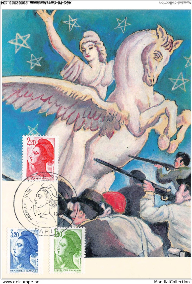 AGSP8-0550-CARTE MAXIMUM - PARIS 1985 - LIBERTE - 1980-1989