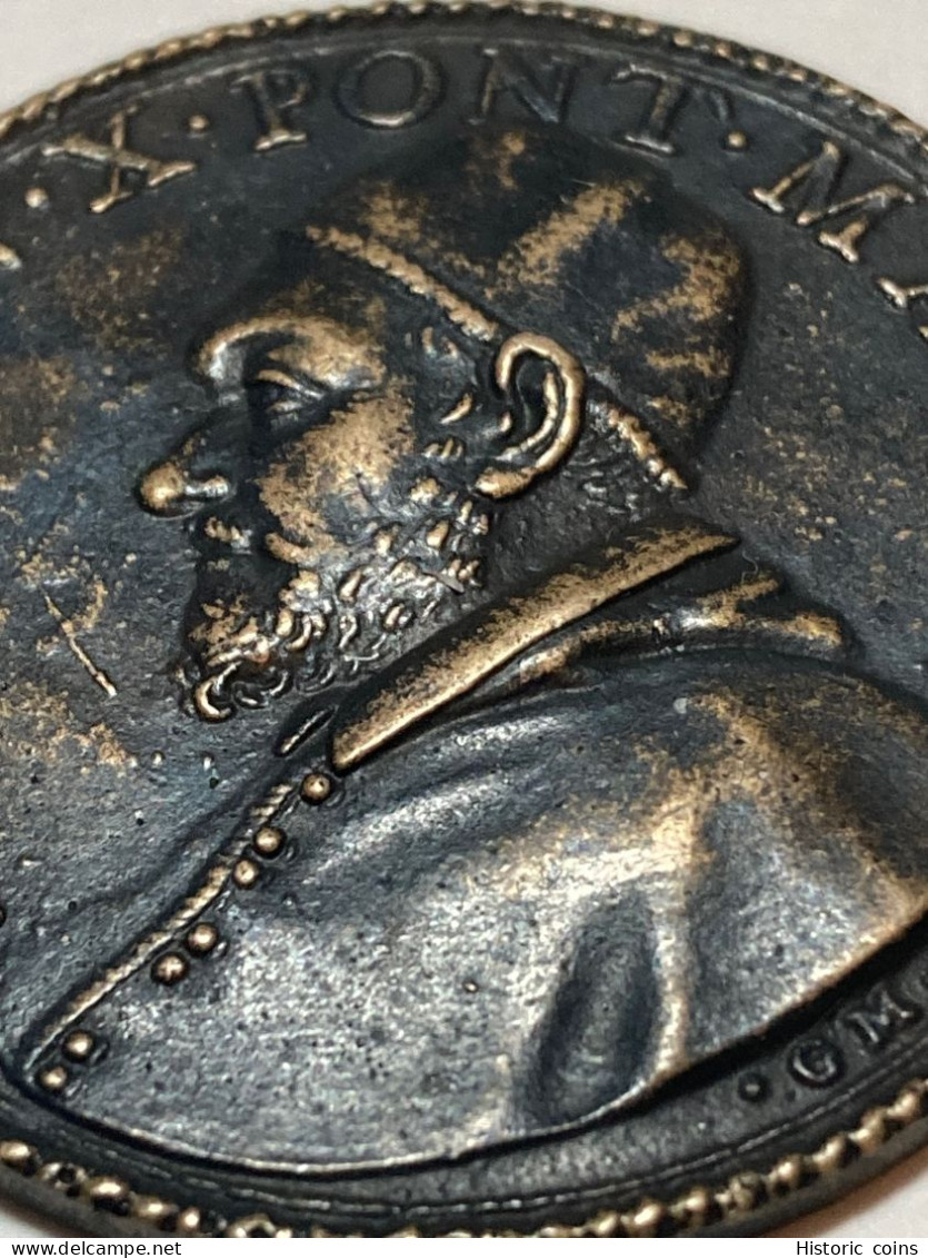 POPE INNOCENT X Bronze PAPAL MEDAL Mid-19th Century Uniface Cast Restrike - Monarchia/ Nobiltà