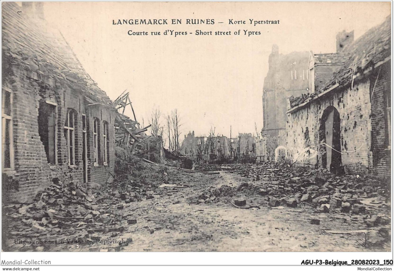 AGUP3-0219-BELGIQUE - LANGEMARCK EN RUINES - Korte Yperstraat - Courte Rue D'ypres  - Andere & Zonder Classificatie