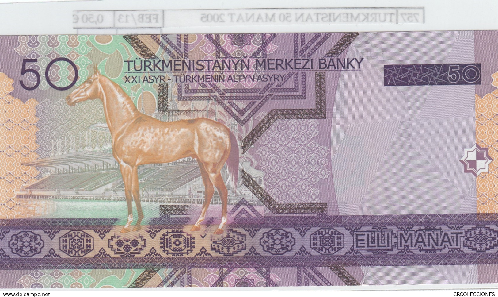 BILLETE TURKMENISTAN 50 MANAT 2005 P-17 - Autres - Asie