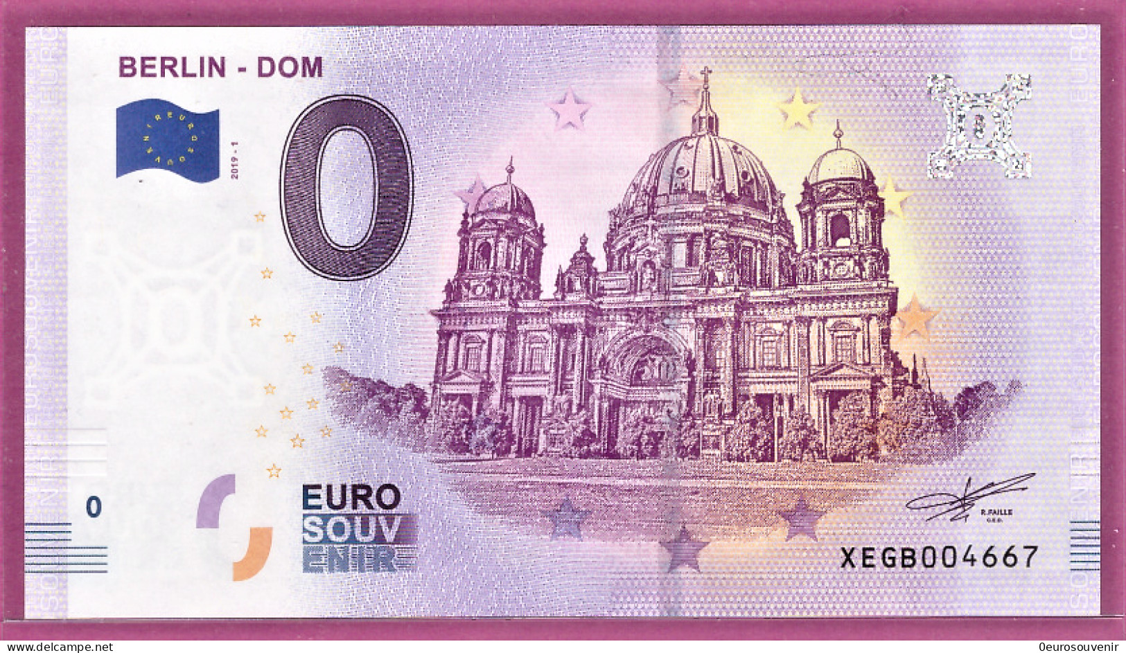 0-Euro XEGB 2019-1 BERLIN DOM - Essais Privés / Non-officiels