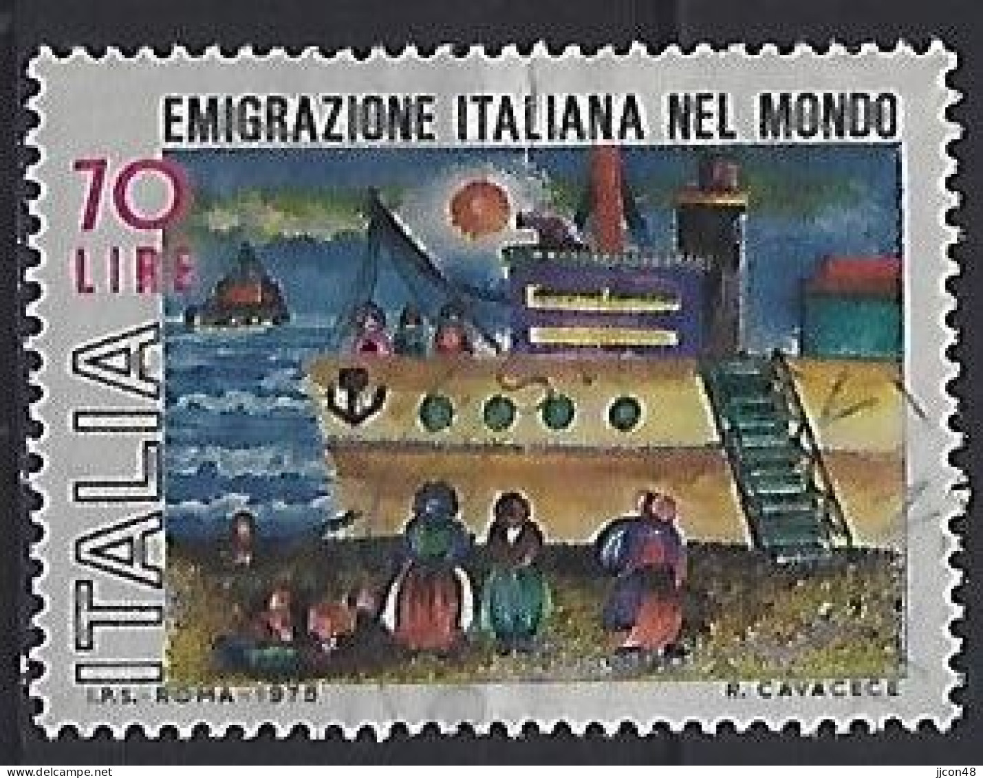 Italy 1975  100 Jahre Italienische Auswanderung  (o) Mi.1499 - 1971-80: Oblitérés