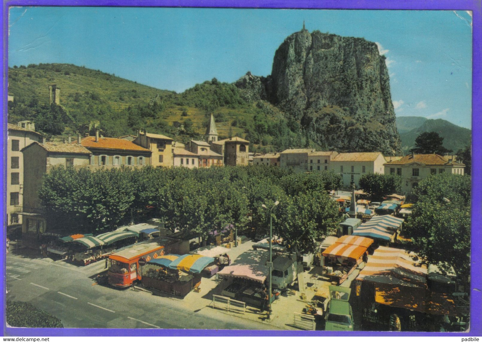 Carte Postale 04. Castellane  Le Marché    Très Beau Plan - Castellane