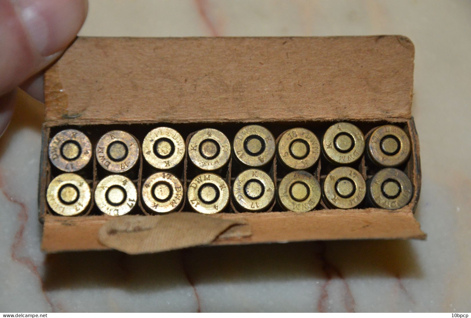 Boîte Allemande 14-18 Ww1 Juillet 1918 Munitions 9 Mm Neutralisées P08 Luger Landser Patronen - Decorative Weapons