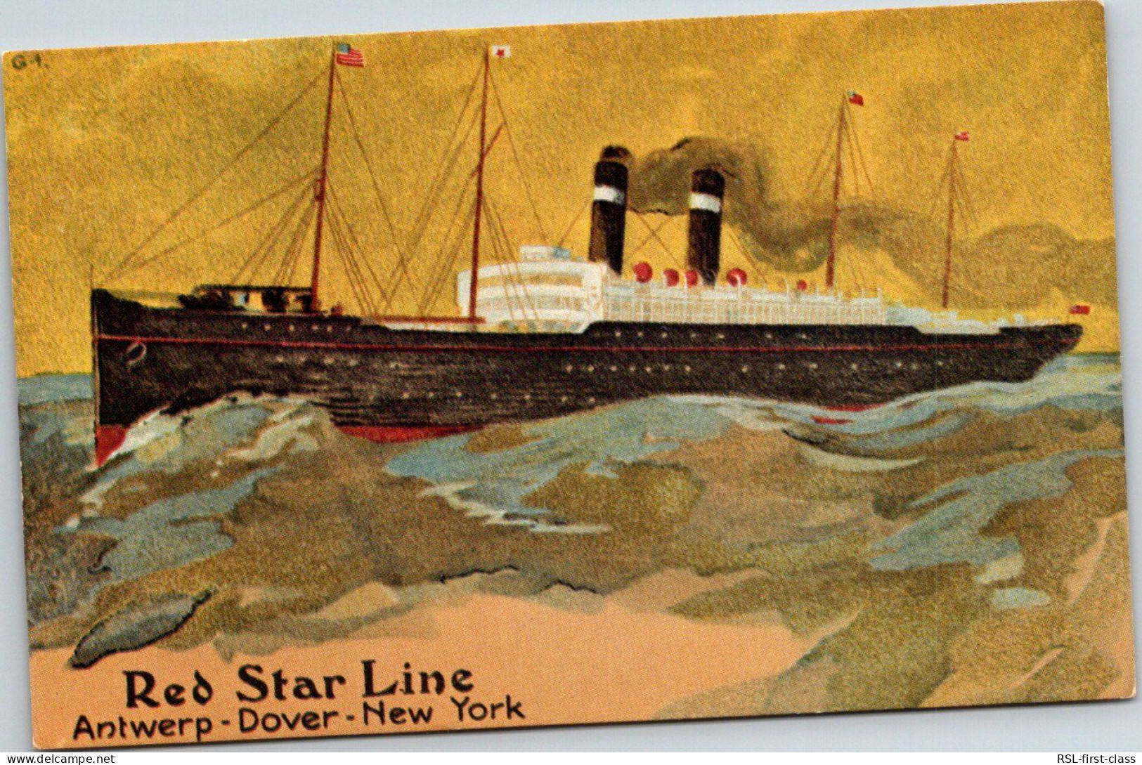 RED STAR LINE : Card G-1 From Serie G : Impressions 2 (brown Backgrounds) Cassiers - Paquebots