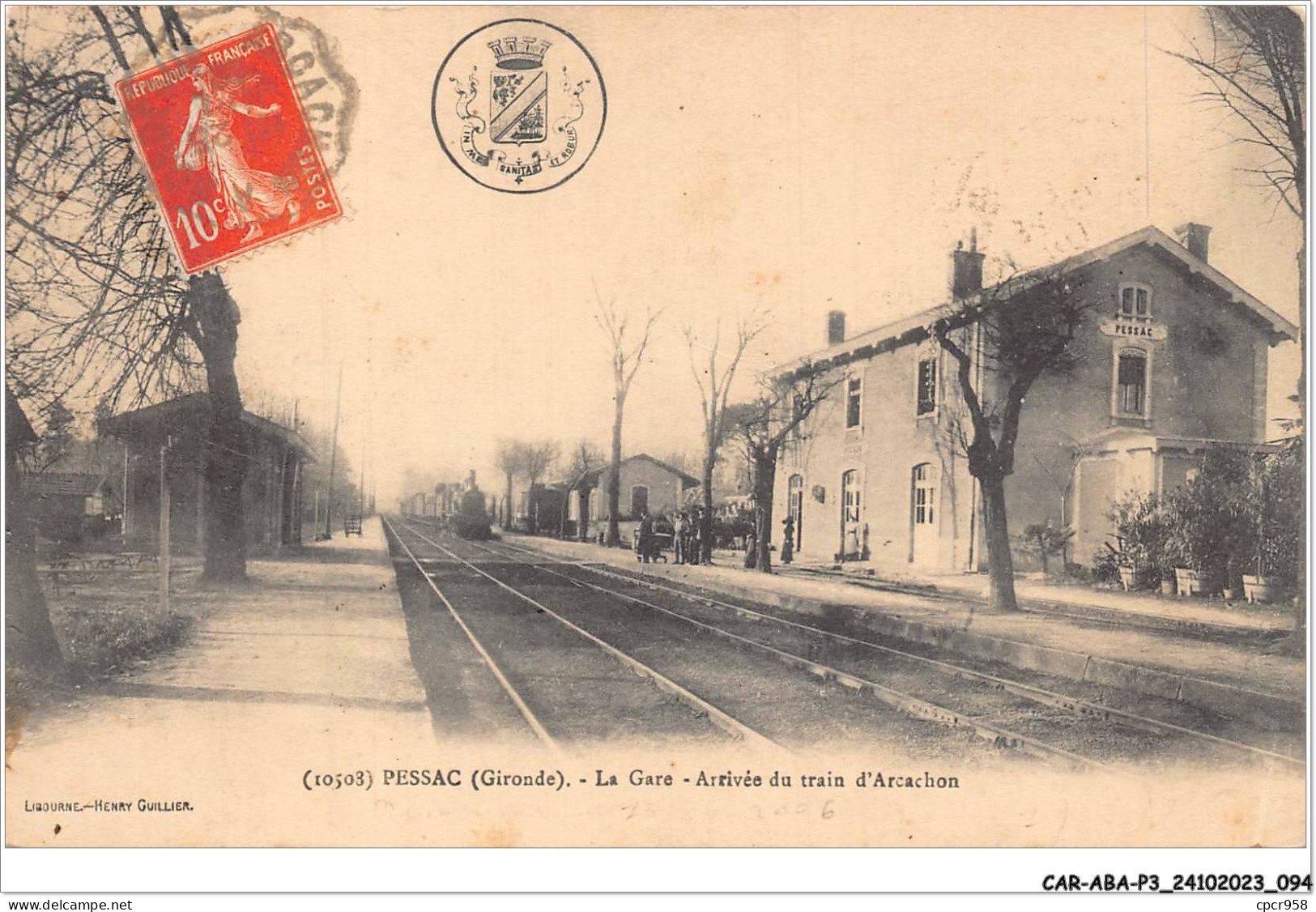 CAR-ABAP3-33-0252 - PESSAC - Gironde - La Gare - Arrivée Du Train D'arcachon - Pessac