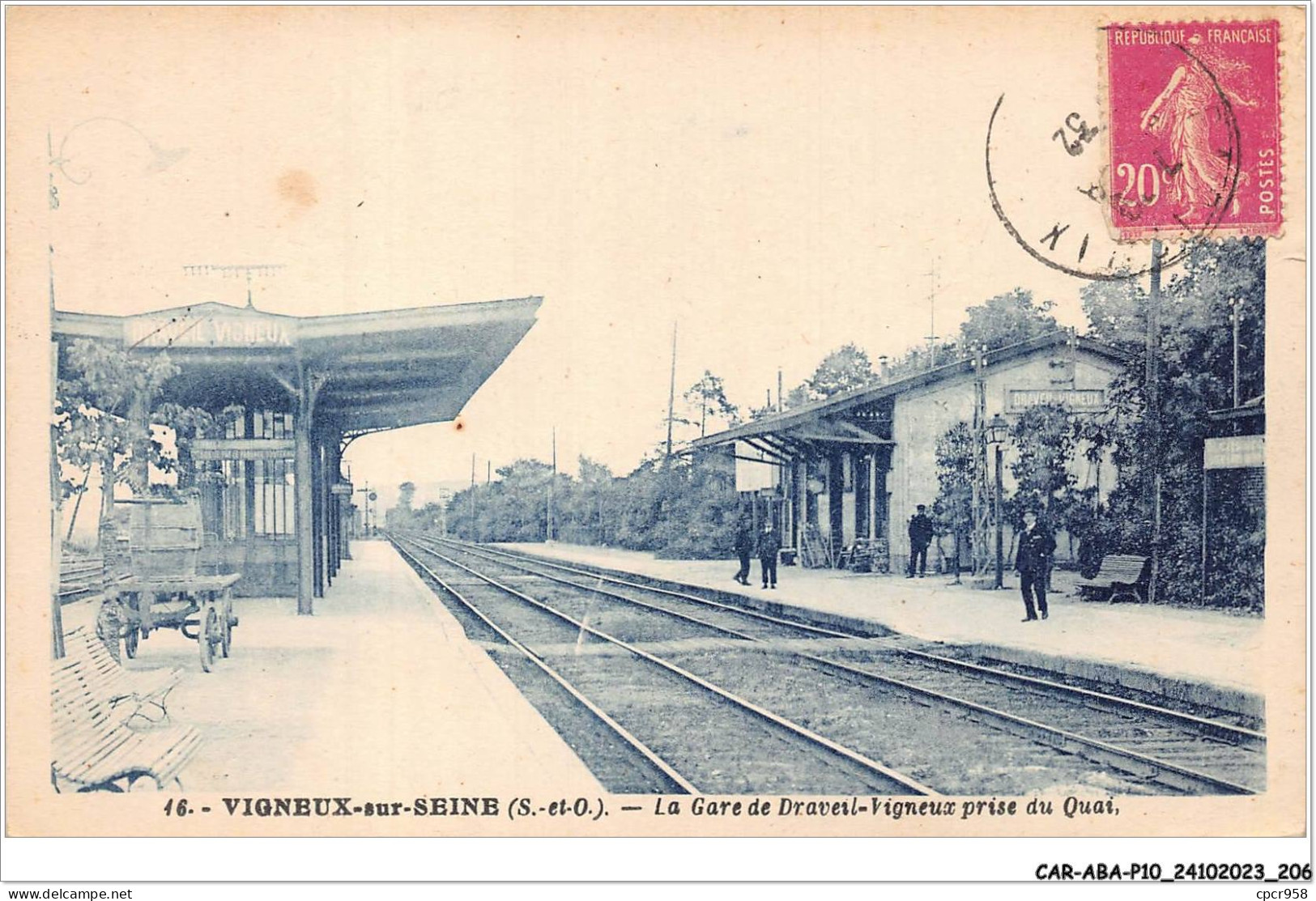 CAR-ABAP10-91-1006 - VIGNEUX-sur-SEINE - S-et-o - La Gare De Draveil-vigneux Prise Du Quai - Vigneux Sur Seine