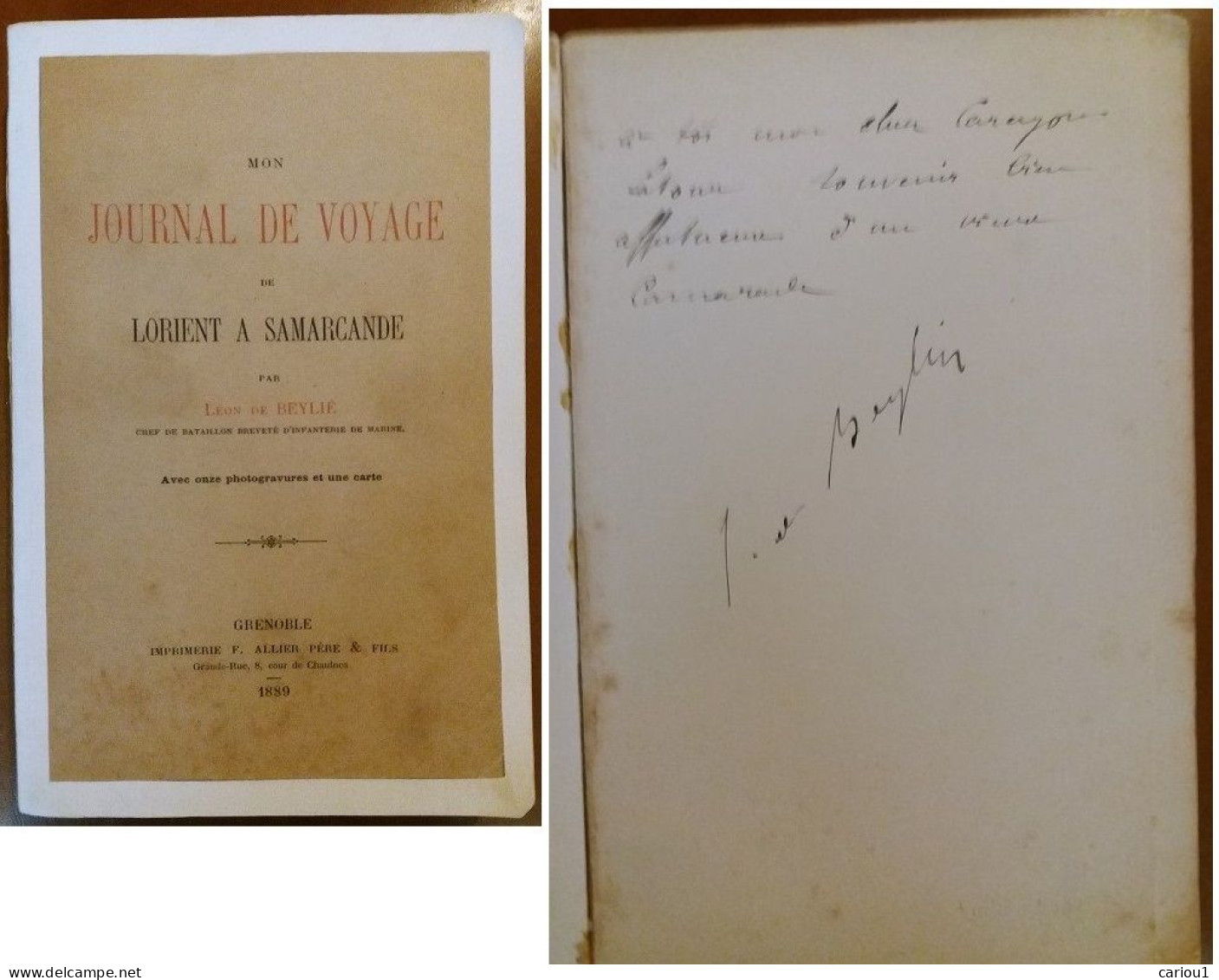 C1 Leon De BEYLIE Voyage LORIENT SAMARCANDE Musee GRENOBLE Signed DEDICACE Envoi Port Inclus France - Livres Dédicacés