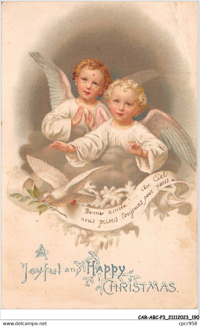 CAR-ABCP3-0279 - ANGE - A JOYFUL AND HAPPY CHRISTMAS - VENDU EN ETAT - Anges