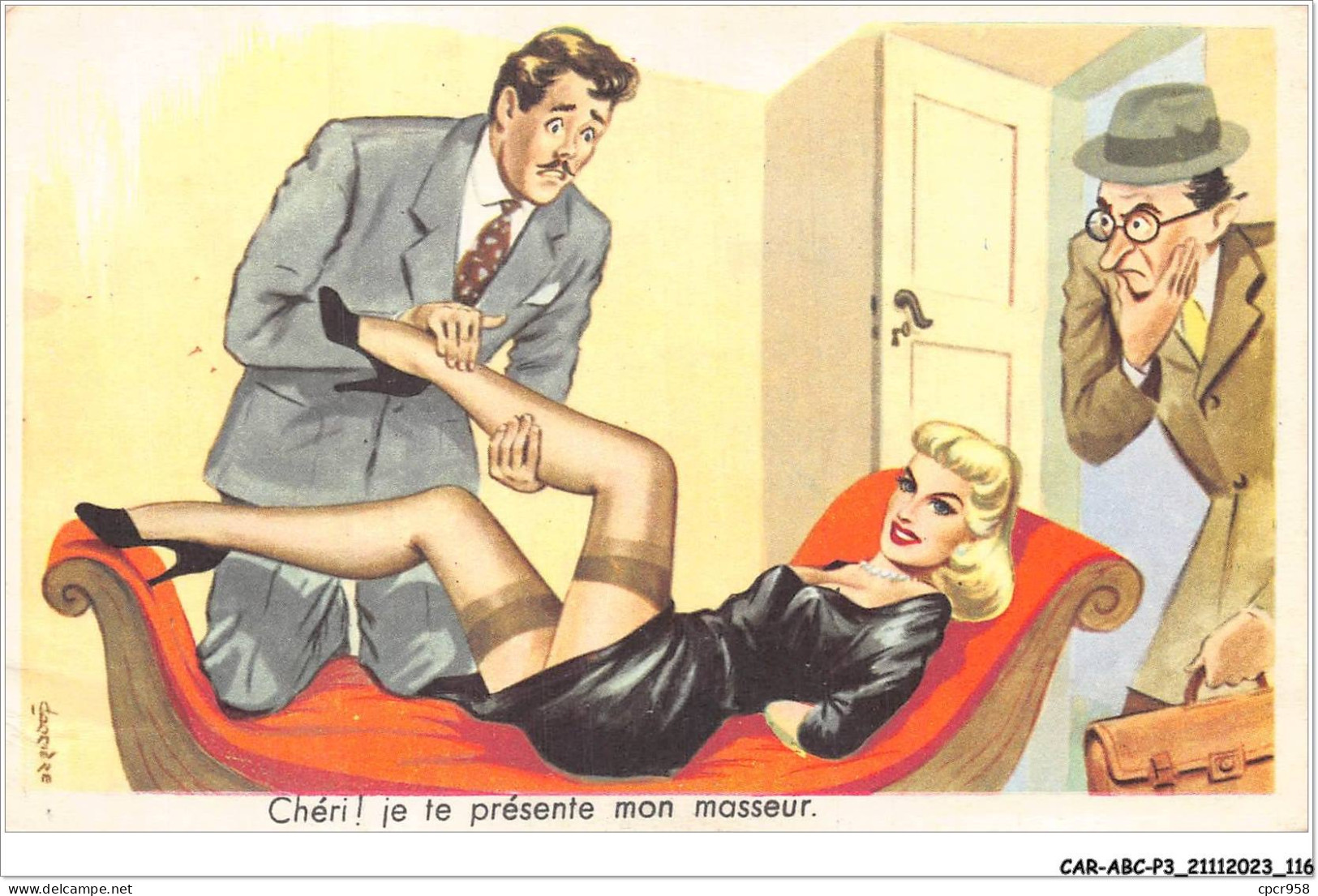 CAR-ABCP3-0242 - HUMOUR - CHERI - JE TA PRESENTE MON MASSEUR - Humour