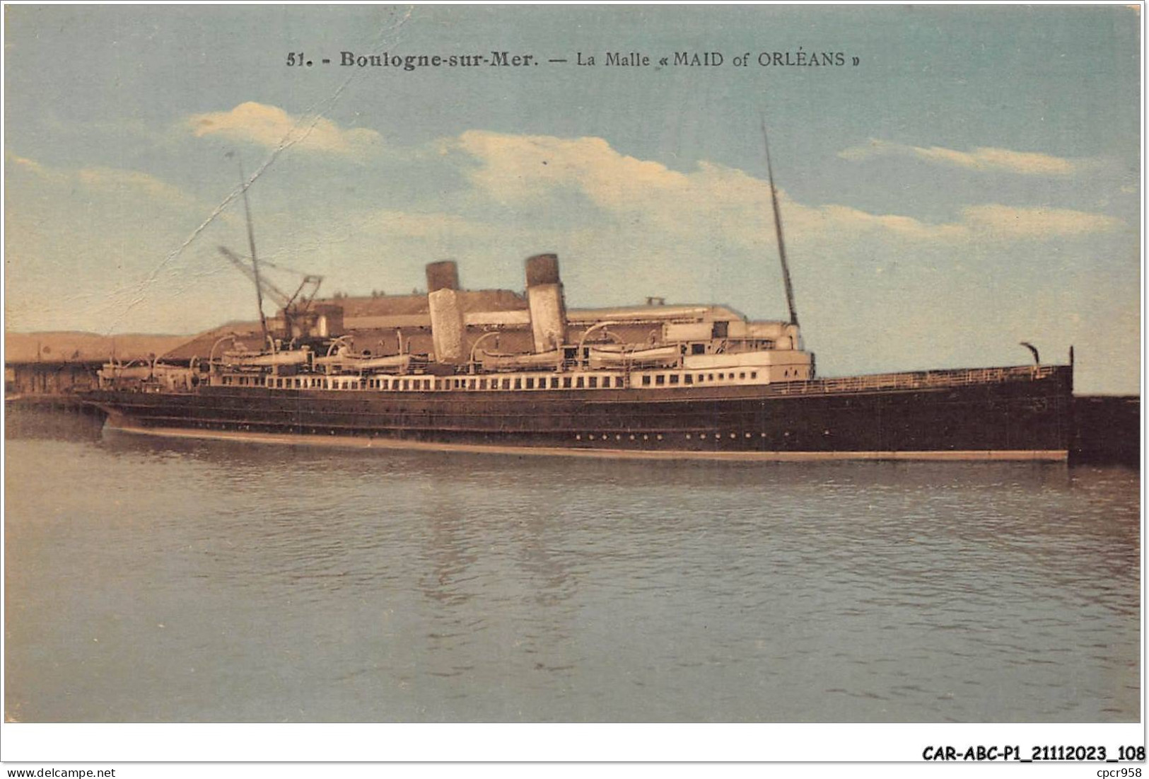 CAR-ABCP1-0055 - BATEAU - BOULOGNE-SUR-MER - LA MALLE - MAID OF ORLEANS - PLI - Paquebots