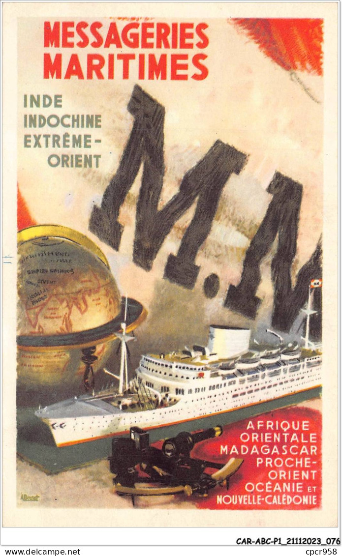 CAR-ABCP1-0039 - BATEAU - MESSAGERIES MARITIMES - INDE - INDOCHINE - EXTREME-ORIENT - AFRIQUE ORIENTALE - Paquebots