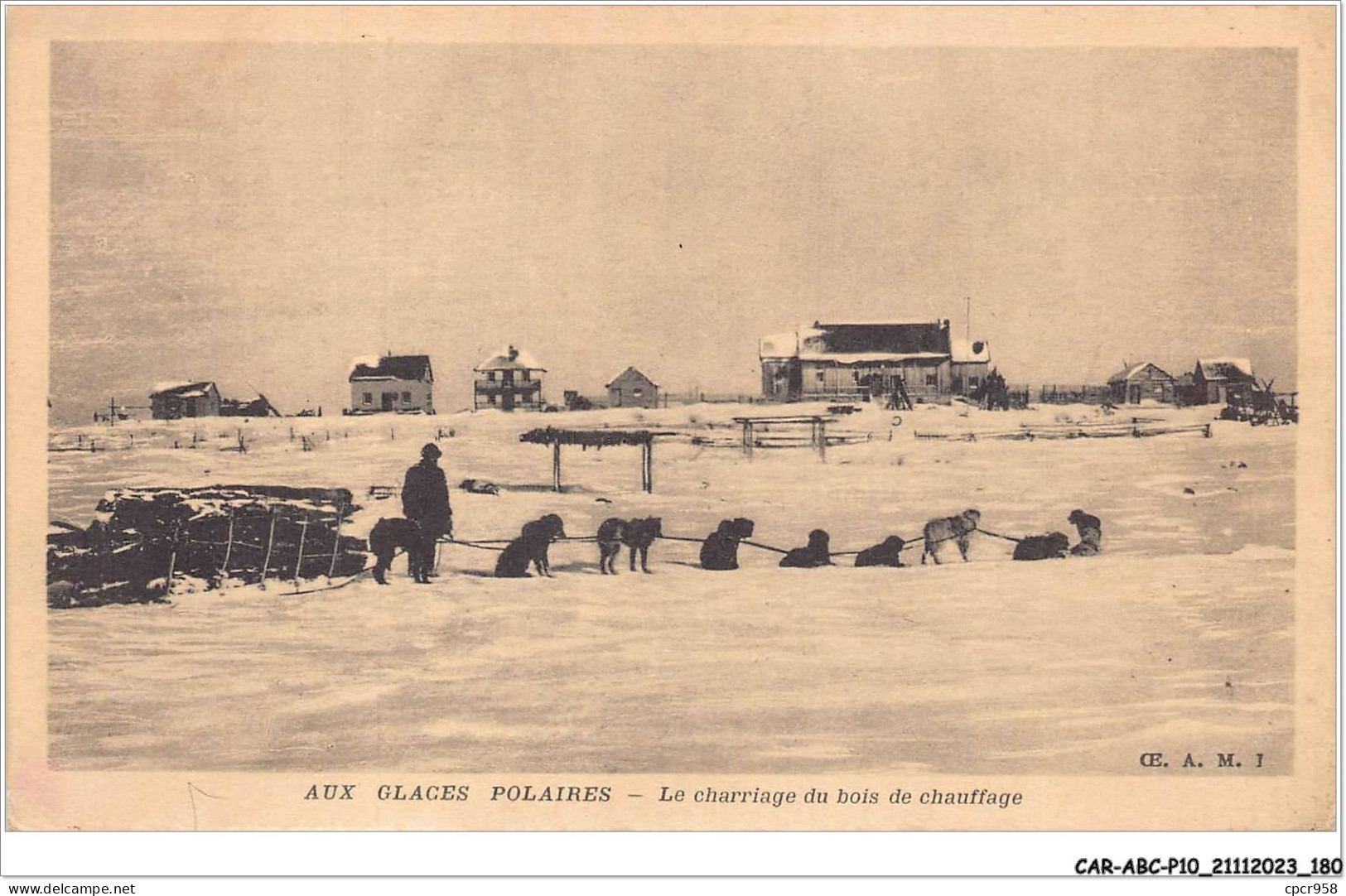 CAR-ABCP10-0992 - MISSION - AUX GLACES POLAIRES - LE CHARRIAGE DU BOIS DE CHAUFFAGE  - Missie