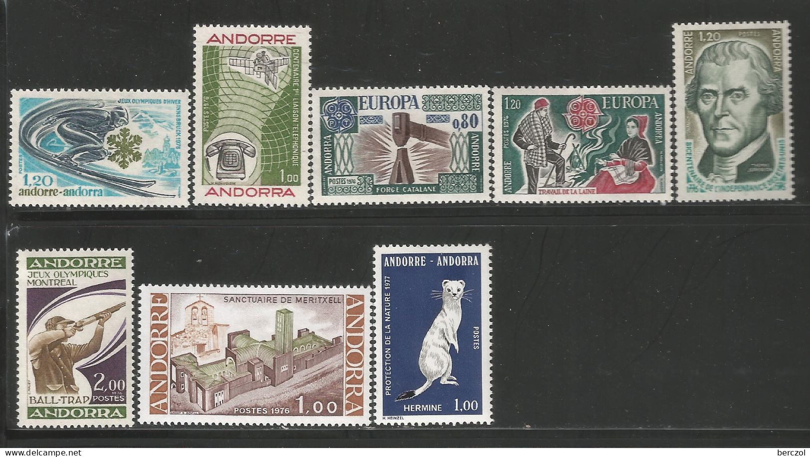 ANDORRE ANNEE 1976 LOT DE 8 TP N°251 à 257,259 NEUFS** MNH TB COTE 24,00 € - Unused Stamps