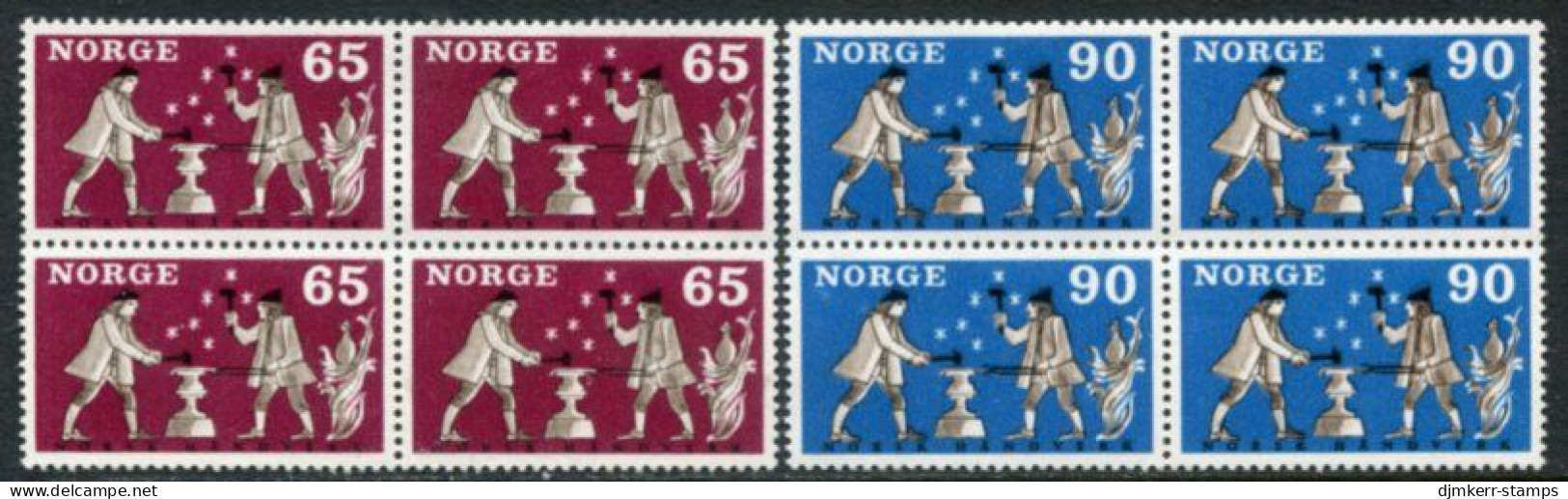 NORWAY 1968 Traditional Handicrafts  Blocks Of 4 MNH / **.  Michel 564-65 - Neufs