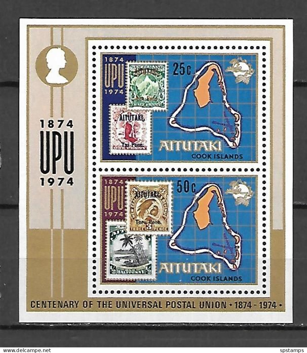 Aitutaki 1974 UPU - The 100th Anniversary Of The Universal Postal Union MS MNH - UPU (Universal Postal Union)