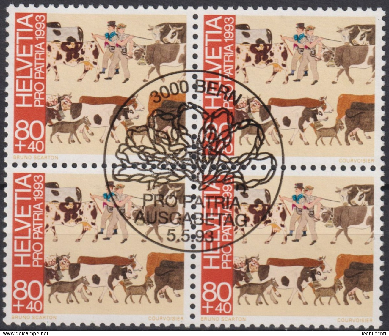 1993 Schweiz Pro Patria, Volkskunst, Poya Alpaufzug ⵙ Zum:CH B241, Mi:CH 1504, Yt:CH 1432 - Usati