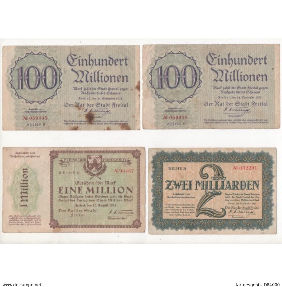 NOTGELD - FREITAL - 9 Different Notes (F063) - [11] Local Banknote Issues