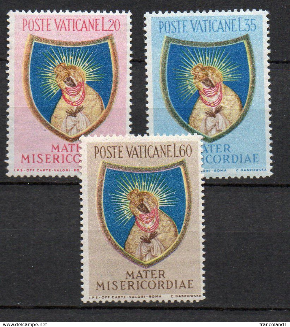 1954 Vaticano Chiusura Anno Mariano INTEGRA N. 189 - 91 MNH** - Nuovi