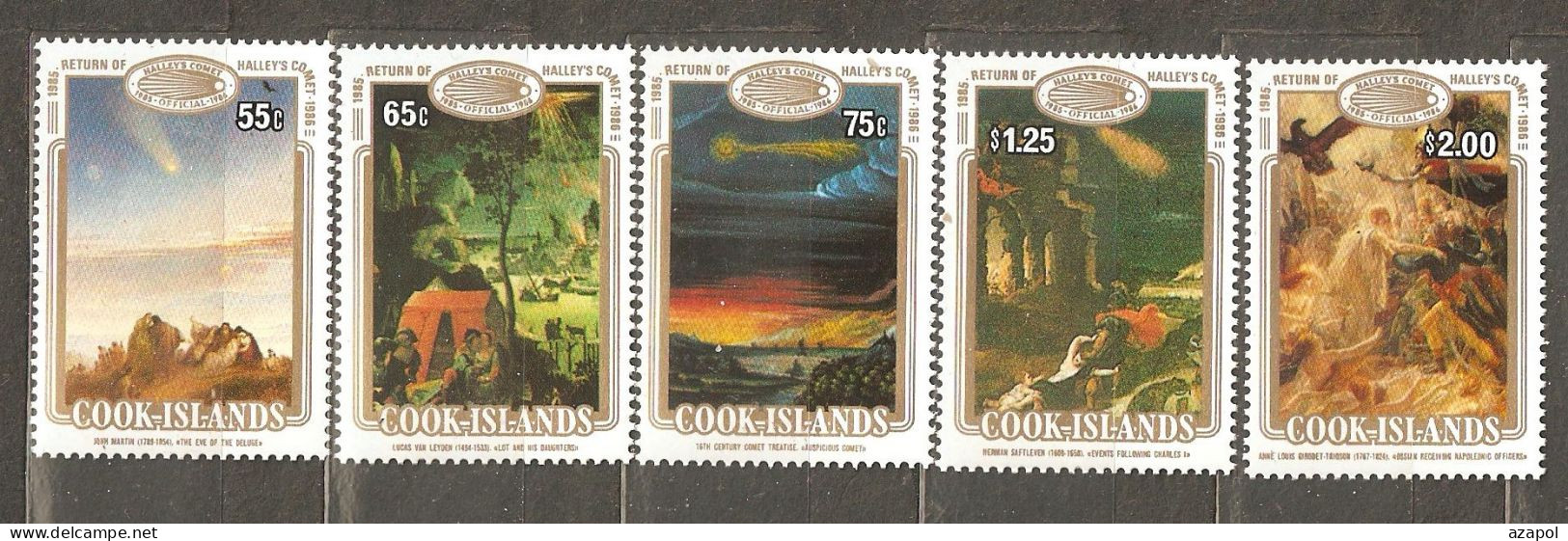 Cook Island: Full Set Of 5 Mint Stamps, Appearance Of Halley's Comet, 1986, Mi#1094-8, MNH. - Cookeilanden