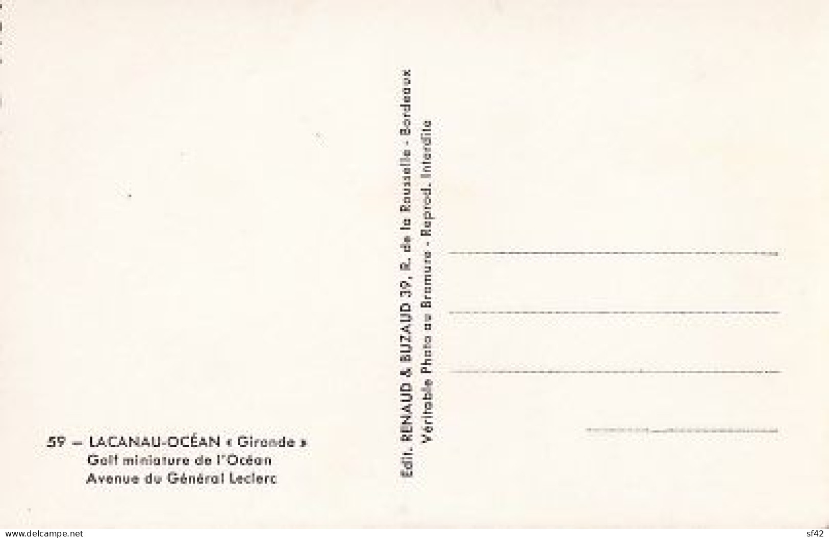 LACANAU OCEAN                                    GOLF MINIATURE DE L OCEAN - Andere & Zonder Classificatie