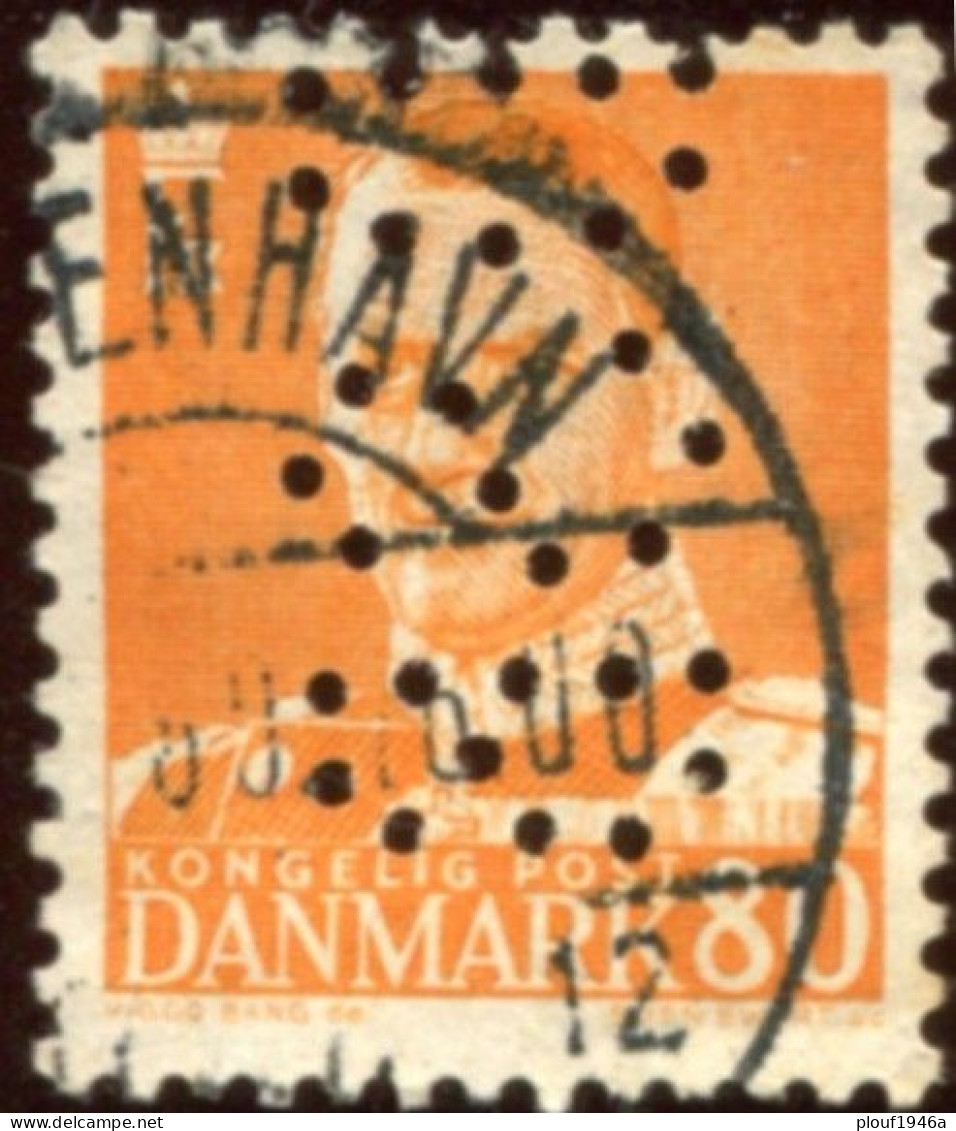 Pays : 149,04 (Danemark)   Yvert Et Tellier N° :   331 A (o) Perfin / Perforé - Usati