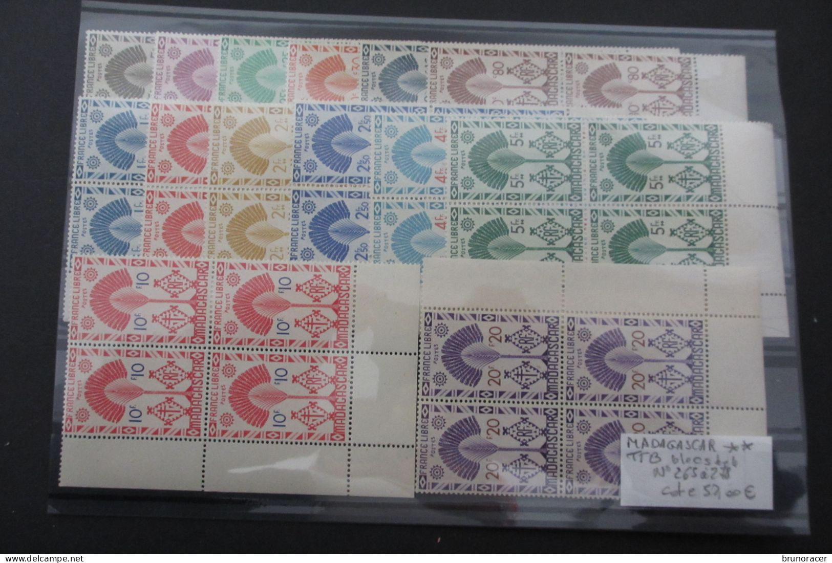 MADAGASCAR N°265 à 278 EN BLOCS DE 4 BDF NEUF** TTB COTE 52 EUROS  VOIR SCANS - Unused Stamps