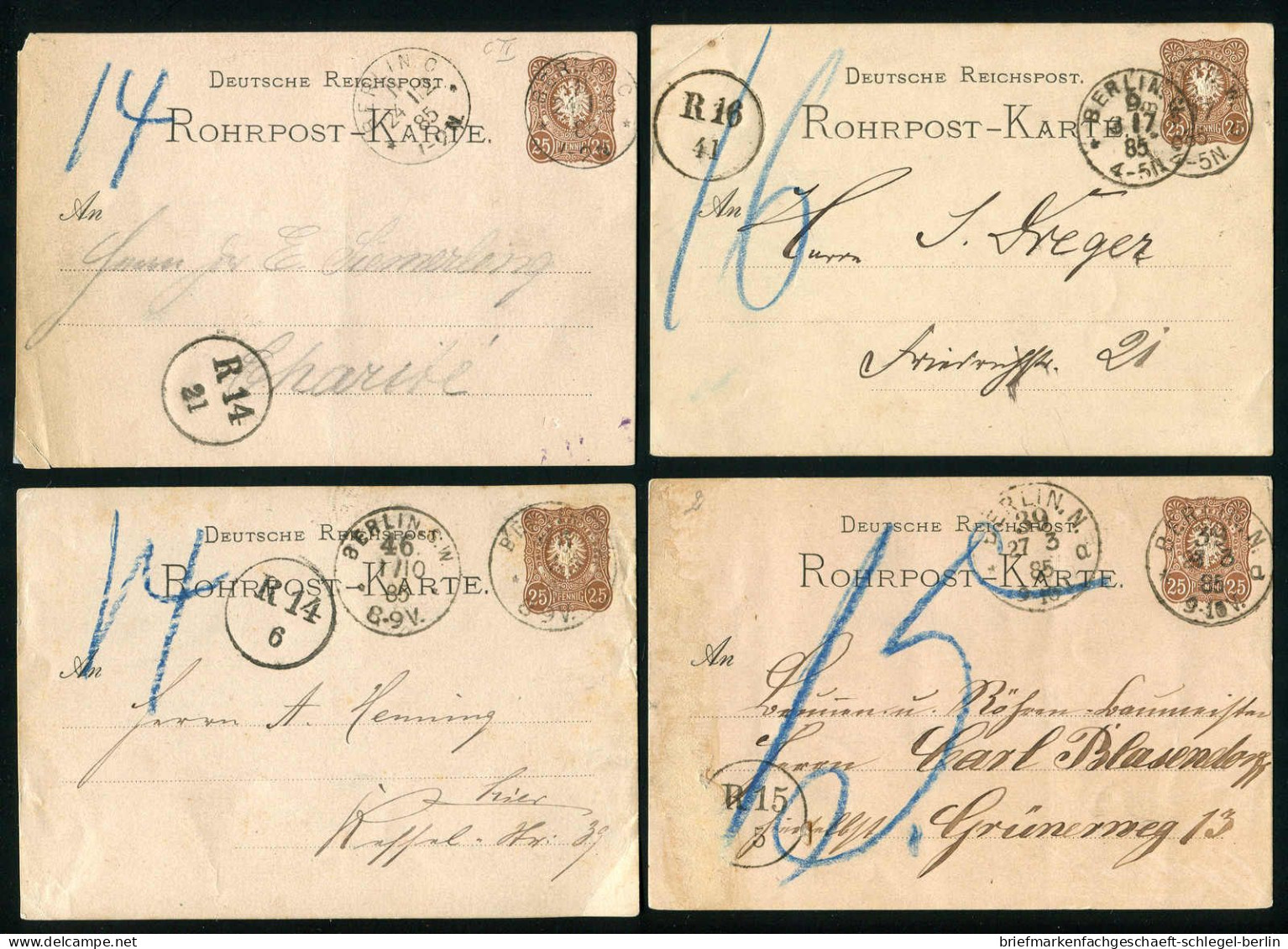 Berlin, 1885, RP4 =A= + =C=, Brief - Sonstige & Ohne Zuordnung