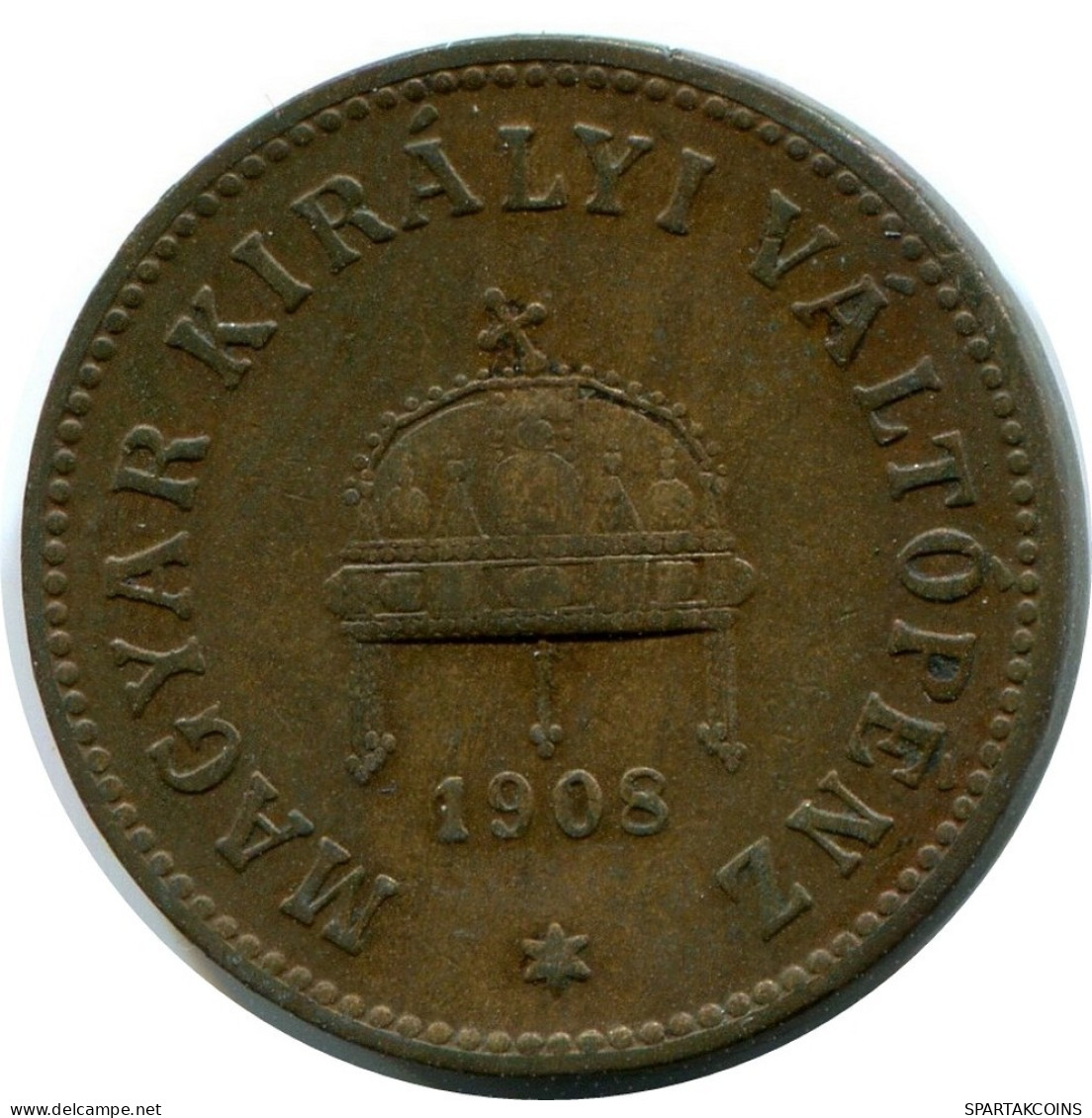 2 FILLER 1908 HUNGRÍA HUNGARY Moneda #AY251.2.E.A - Hungary