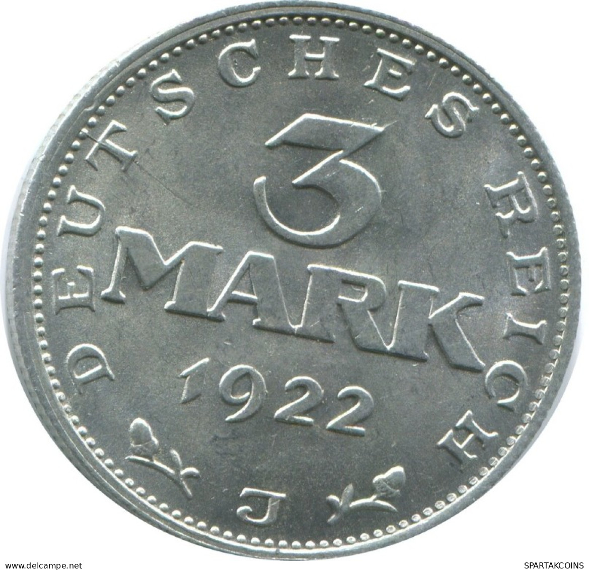 3 MARK 1922 J ALEMANIA Moneda GERMANY #AE440.E.A - 3 Mark & 3 Reichsmark