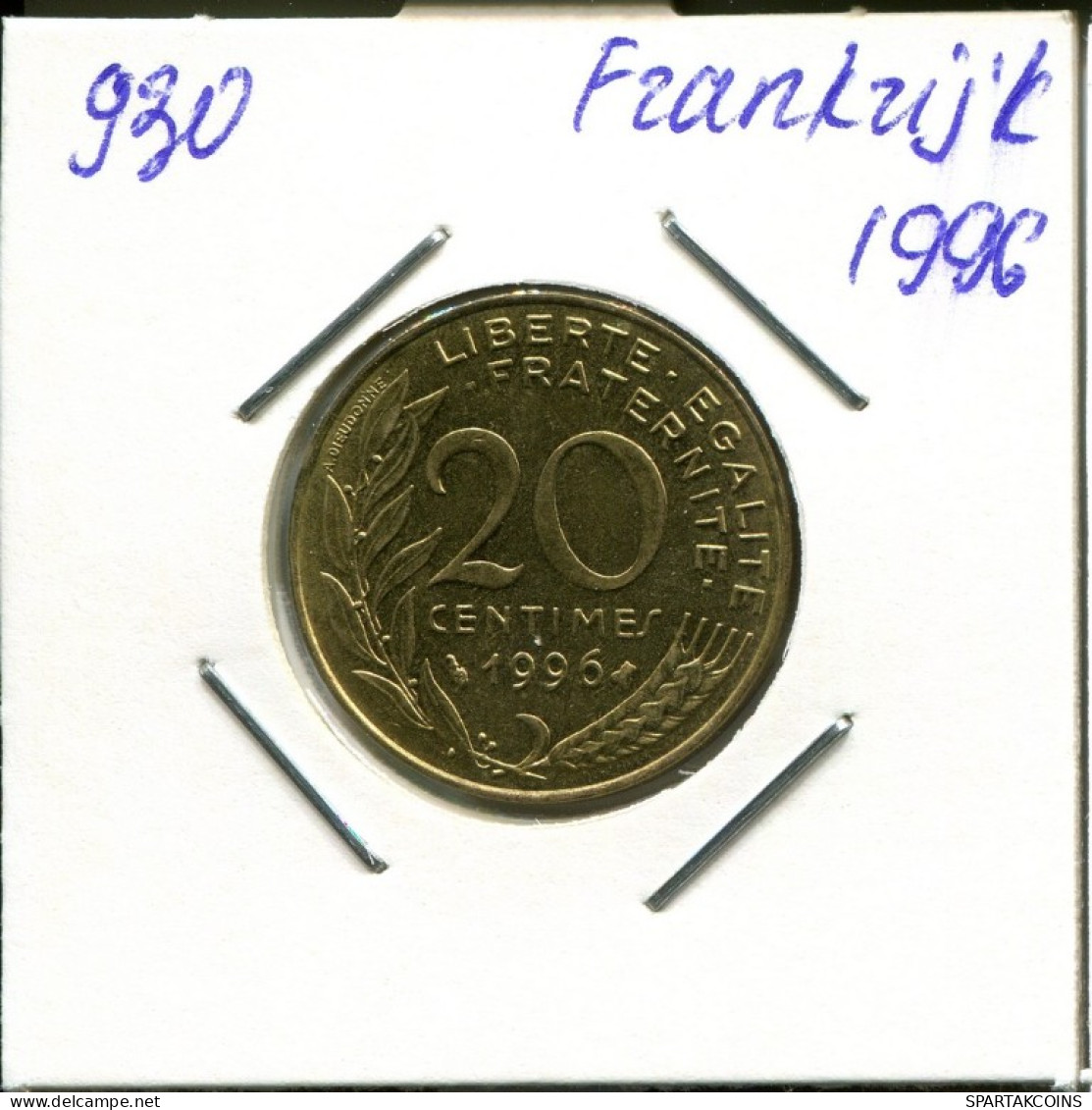 20 CENTIMES 1996 FRANCE Pièce Française #AN199.F.A - 20 Centimes