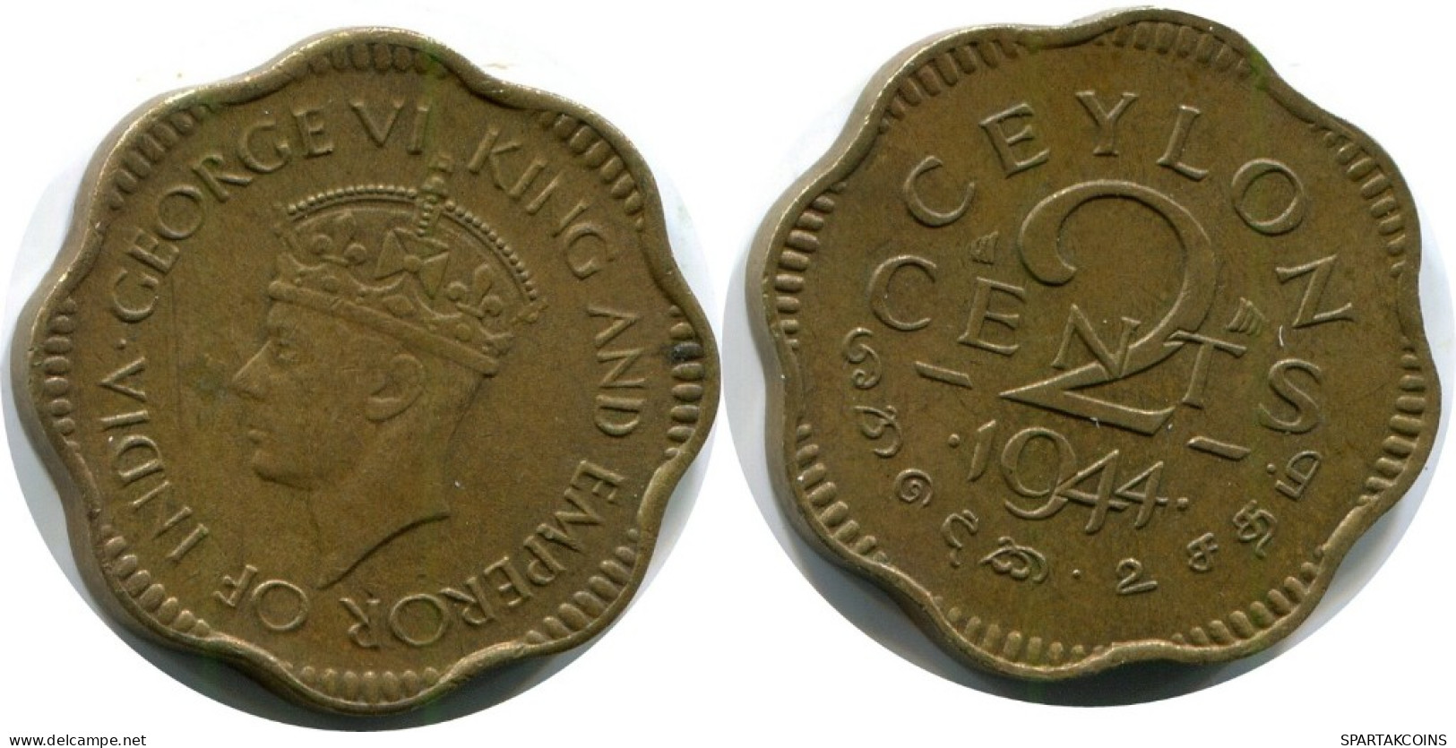2 CENTS 1944 CEYLON Coin #AH688.3.U.A - Marocco